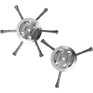 Steel Wire Grass Trimmer Head, 6 Inches String Trimmer Replacement Head, 2025 New Wire Brush Weed Trimmer Head Weed Remover Tool for Lawn Mower Tray, Spindle 0.2 inches (2pcs, 3 Blade+6 Blade)