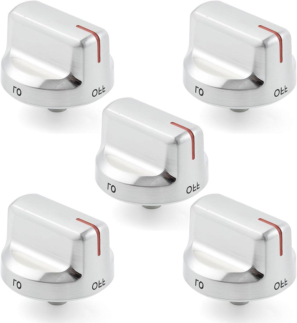 atgestore DG94-02141A DG94-02141C Stove Knob Replacement for Samsung Stove Parts NX58M6630SS/AA NX58M6630SG/AA Samsung Assembly Gas Range Knobs Oven Knobs Cooktop Burner Control Knobs 5 Pcs
