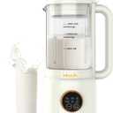 IntreLife 40 oz Nut Milk Maker Machine with 18700 RPM High Speed, 8 in 1 Soy Milk Maker with Nut Milk Bag, Plant Based Milk Maker for Almond, Oat, with Delay Start/Keep Warm/Self Cleaning, White
