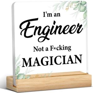 2 x Engineer Gifts for Men Women, Funny Gifts for Engineers, Mechanical Engineering Gifts, I'm an Engineer Acrylic Desk Plaque Sign Engineer Office Decoration