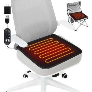USB Heated Seat Cushion - 5V Portable Stadium Chair Heating Pad with 5 Heat Setting & 4H Timer - Light&Foldable for Travel Warmth-Universal Outdoors Seat Warmer for Office,Home,Bleachers