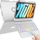 TaIYanG Keyboard Case for iPad mini 7 A17 Pro 2024 & Mini 6, 7 Color Backlit Trackpad Keyboard Case for iPad mini 7th 6th Generation 2021 8.3-inch, 360 Rotatable Slim Cover for iPad, Grey