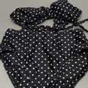 Blooming Jelly Womens High Waisted Bikini Set Tie Knot High Rise Two Piece Swimsuits Bathing Suits (Medium, Polka Dot)