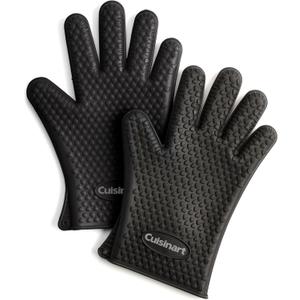 Cuisinart CGM-520 Heat Resistant Silicone Gloves, Black (2-Pack)