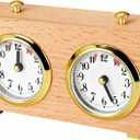 Analog Wood Chess Clock Timer, Clocks for Playing Chess, No Batteries Required, Analogue Count Up/Count Down Timer for International Chess Games Tournament (Vintage)