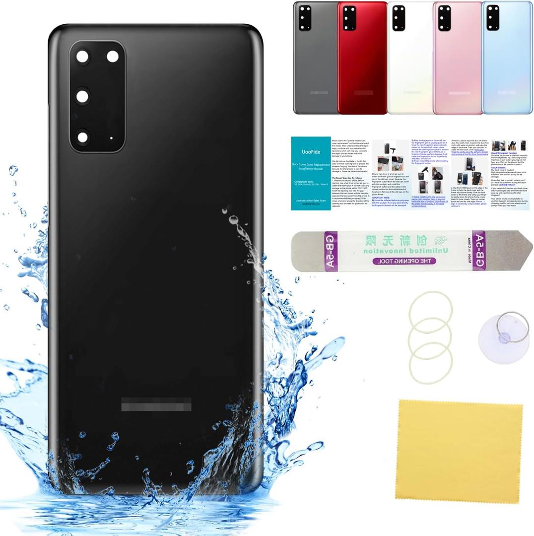 Compatible for Samsung Galaxy S20 Back Glass Cover Replacement 6.2-Inches Galaxy S20 5G SM-G980 SM-G981 All Carriers (Not for S20 Plus,S20 Ultra,S20 FE, Note 20, Note 20 Ultra) (Cosmic Black)