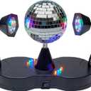 Playbees Rotating Disco Ball - LED Revolving Disco Ball with Movable Strobe Lights for Disco Party Decor, Mirror Lights Party, Mini Lava Lamp Alternative, 30 Second Dance Party