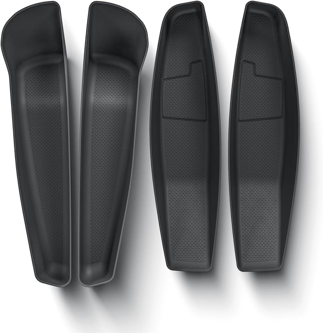 LUCKEASY 4PCS Door Side Storage Organizer for Tesla Model Y Juniper 2025 2026 Front & Rear Door Slot Pocket Box Insert Tray TPE for Model Y Juniper 2026 Accessories Black