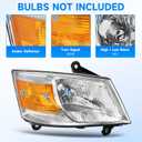 ELH Headlight Assembly Fit for 2008-2010 Dodge Grand Caravan (Chrome/Amber)