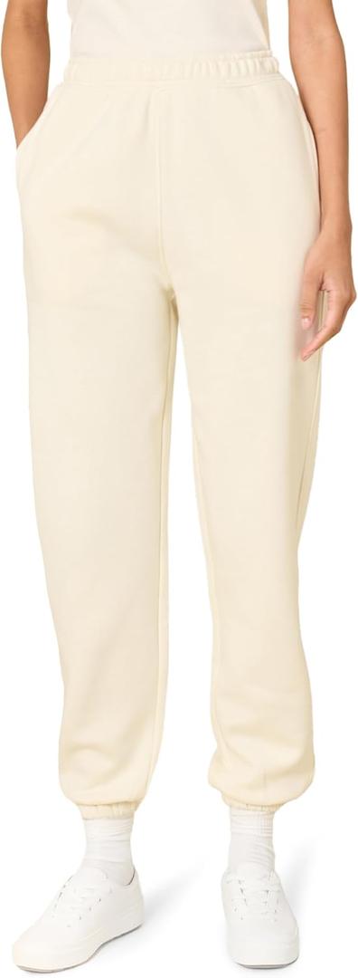 Amazon Essentials x Sofia Grainge Women's High-Rise Relaxed-Fit Jogger (Medium, Ivory)