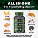 Sea Moss with Black Seed Oil, Ashwagandha, Turmeric, Bladderwrack, Burdock Root, Manuka Honey, Vitamin C & D3, Apple Cider Vinegar, Dandelion Root, Yellow Dock Root, Elderberry Fruit, Chlorophyll