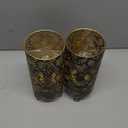 JHY DESIGN Set of 2 Metal Battery Powered 9''High Accent Cordless LED Bulb Huge Fan Patterned Battery Lamp for Weddings Parties Patio Garden Indoors Outdoors Table Bed Room