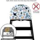 Mamatepe Baby High Chair Cover with Strap Pads & 2-Point Harness - Machine Washable, Waterproof, Portable for Restaurant/Travel/Home - Fits Wooden High Chairs, Blue Ocean