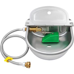 Automatic Water Dispenser for Dog Chicken Waterer Outdoor Dog Water Bowl Dispenser 304 Stainless Steel Feeder for Pets,Include Water Pipe and 3/4" Faucet