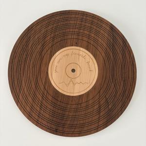 MILLCLOUD Wooden Record Wall Art 12'' Black Walnut Vinyl Wall Decor | Solid Maple Wood, CNC Groove Detail, Laser-Etched Label, for Living Room Bedroom Office, Unique Music Lover Gift, Anniversary