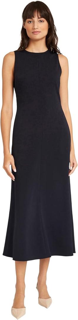 Women's Sleeveless Midi Fit and Flare Dress with Pockets | Versatile Womens Dresses (Black) 2