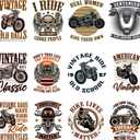 12Pcs Iron on Decals DIY Heat Transfer Stickers Motorbike Iron on Patches for DIY T Shirt Jackets Backpacks Jeans Decoration