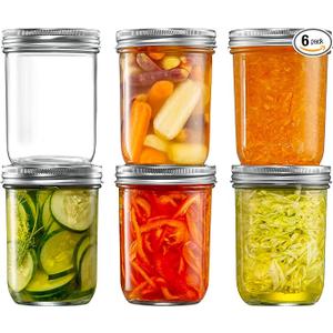 16 oz Wide Mouth Glass Mason Jars | 6 Pack