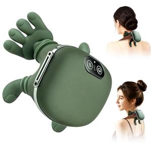 DrVibro Neck Massager, Electric Neck and Back Massager with Heat, Simulated Human Hand Design Shoulder Neck Massage for Pain Relief and deep Tissue, Shiatsu Massage 4D Kneading, Gifts for Men Women