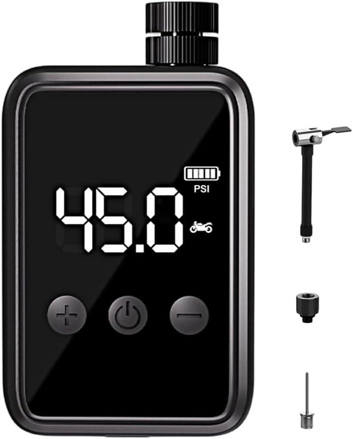 Small Bike Tire Inflator, Portable Bicycle Inflator Pump with Ball Needle & Presta Valve & Presta Valve Adapter for Bicycle Ball