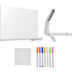 LED Writing Board, 30x20cm Acrylic Dry Erase Board with Light 7 Colors Pen Writing Board for Desktop Note Memo Whiteboard Notepad Reusable LED Letter Massage Boards for Kids Teens & Office (1)