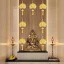 Kalakriti Floral Wall Lotus Hangings Decoration | Temple Pooja Room Back Dropper| Haldi Mehandi Hanging Flower Decorative for Wedding Indian Diwali Decor Gift Item Pack of 7,10 inch