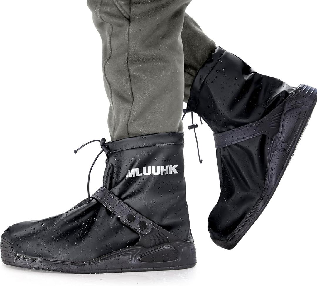 Waterproof Boot Covers, Reusable Rain Shoe Covers Non-Slip Waterproof Shoes Boots for Outdoor Cycling Camping Fishing Travel (X-Large, Black)
