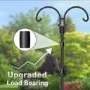AnBaiMei Adjustable Double Shepherds Hooks for Outdoor with Sleeve, 60 Inch Heavy Duty Bird Feeder Pole Stand with 5 Prong Base for Hanging Plant, Hummingbird Feeders, Solar Lantern, Wind Chime, 2 Pcs