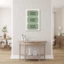 Vintage Green Wall Art Good Times Ticket Bathroom Wall Decor Preppy Girly Cream Room Decor Trendy Canvas Poster Funny Quote Print for College Apartment Bedroom Aesthetic 16x24inch Framed