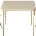 Heritage Kids Beige Kids Activity Table and Chair Set,3-Piece Furniture Set with 1 Square Table & 2 Folding Chairs,Playroom Table Set for Ages 3+