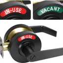 Privacy Indicator Door Lock Inuse or Vacant, Occupied Bathroom Door Handle, Commercial Grade Bathroom Door Handle with Occupancy Indicator, for Restrooms, Office Buildings,Bars (Black)