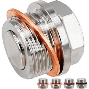 1 Pc M24x1.5 Stainless Steel Transmission/Front Differential Magnetic Oil Drain Plug Fit for 08-20 Lexus GX460 LX570; Toyota 4Runner FJ Cruiser Land Cruiser Tacoma Tundra Replace 90341-24014