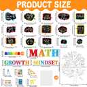 party greeting Math Growth Mindset Bulletin Board Set Maths Classroom Decoration Mathematics Paper Cutout Number Bulletin Board Border for Inspirational School Educational Wall Decor Teacher Supplies