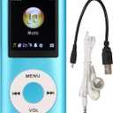 MP3 Player, 64GB Music Player Lossless Music Slim 1.8 Inch LCD Screen Portable MP3 Music Player, Includes Charging Cable and Earphone, Easy to Carry (Blue)
