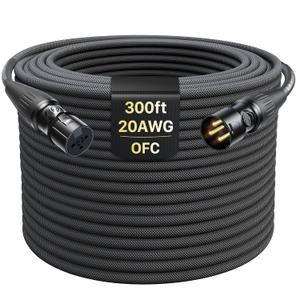 XLR Cables 300ft 1 Pack, Professional Gold-Plated Rean Connectors from Neutrik, Kevlar-Reinforced Nylon Braided Microphone Cable, Mic Cable, Durable Shielded and Balanced XLR Male to Female Cord