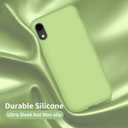 Cordking Designed for iPhone XR Case, Silicone Ultra Slim Shockproof Phone Case with [Soft Anti-Scratch Microfiber Lining], 6.1 inch, Tea Green