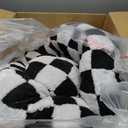 Checkered Dog Bed, Cute Black White Retro Style Aesthetic Round Warming Pet Calming Beds for Small Dog and Cats, Plush Cozy Donut Dog Beds Washable, 30" L x 30" W x 8" Th