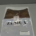 ZESICA Women's Floral Mesh Sheer Short Sleeve Tops 2026 Summer Business Casual Shirts Spring Fashion Clothes (Brown, S)