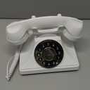 White Vintage Telephone, Corded Retro Landline Phones for Home, Single Line Old Fashion Desktop House Phone with Loud Ringer for Seniors, Classic Antique Phones for Office/Hotel/School