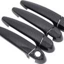 NewYall Carbon Fiber ABS Exterior Door Handle Cover Set for BMW 118i 120i 320i 323i X1 X3 X5 X6 328i 335i 435i 440i Front Rear Left Right Side