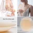 Adhesive Bra Strapless Backless Push‑Up Silicone Sticky Bra Reusable Invisible Seamless Bra for Women Light Nude (Beige)