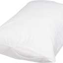Amazon Basics Queen Pillow Protector with Zipper, 100% Cotton Hypoallergenic, Machine Washable, White, 31 x 21 Inches, Pillows Not Included
