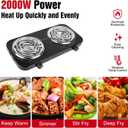 2000W Electric Hot Plate,Portable Electric Stove Countertop Double Coil Burners W/Dual Control&5 Level Temperature Control, Easy to Clean,Lightweight Cast Iron Countertop Stove for Home Camp RV 110V