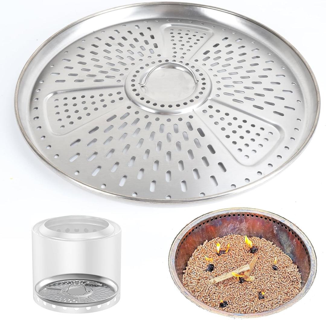 KEESHA Pellet Adapter for Solo Stove Bonfire Stainless Steel Conversion Kit for Smokeless Outdoor Fire Pit, Ideal for Burning Pellets, Diameter: 17.3 in
