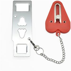 Portable Door Lock Double Hole Security Door Locker Latch Metal Lock Home Room Hotel Theft Security Lock 1Pcs (Color : Black)