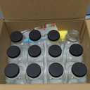 12 oz Glass Juice Bottles with Lids 12-Pack - Reusable Kombucha Bottles & Green Drink Jars with Leakproof Caps