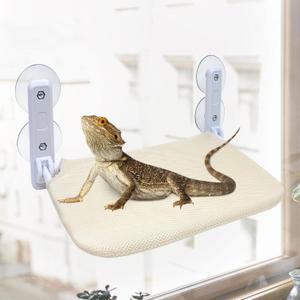 Large Foldable Bearded Dragon Hammock Soft Lizard Window Perch Bed with Powerful Suction Cup, Multicolored Reptile LoungerCozy Breathable Bearded Dragon Accessories for Lizard Gecko Chameleon