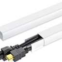 Yecaye 142in Wall Cord Hider for 2-3 Cords, On-Wall Cord Cover Channel, Cable Concealer, Cable Cover Cords Management for Home Office, W0.94in H0.47in, White