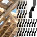 Black Right Hurricane Brackets,Hurricane Ties for Rafters,Hurricane Clips,Hurricane Straps for Shed,Seismic/Truss Brackets,Hurricane Straps for Building,Rafter Hangers(Right 25 pcs)