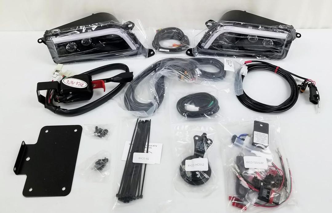 UTV Turn Signal Assembly Kit | DIY Plug and Play Kit with Integrated Headlights, Horn and Automotive Steering Column Switch | Fits Polaris General, Ranger XP | 7202A+7001 Kit UTV Turn Signal Assembly Kit | DIY Plug and Play Kit with Integrated Headlights, Horn and Automotive Steering Column Switch | Fits Polaris General, Ranger XP | 7202A+7001 Kit